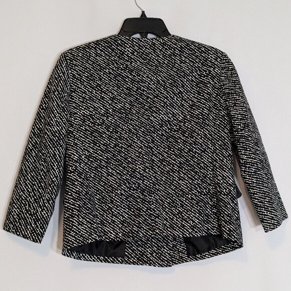 NEW YORK & COMPANY Stretch, Short Black/White Double Breasted Jacket; Size S - Picture 5 of 6